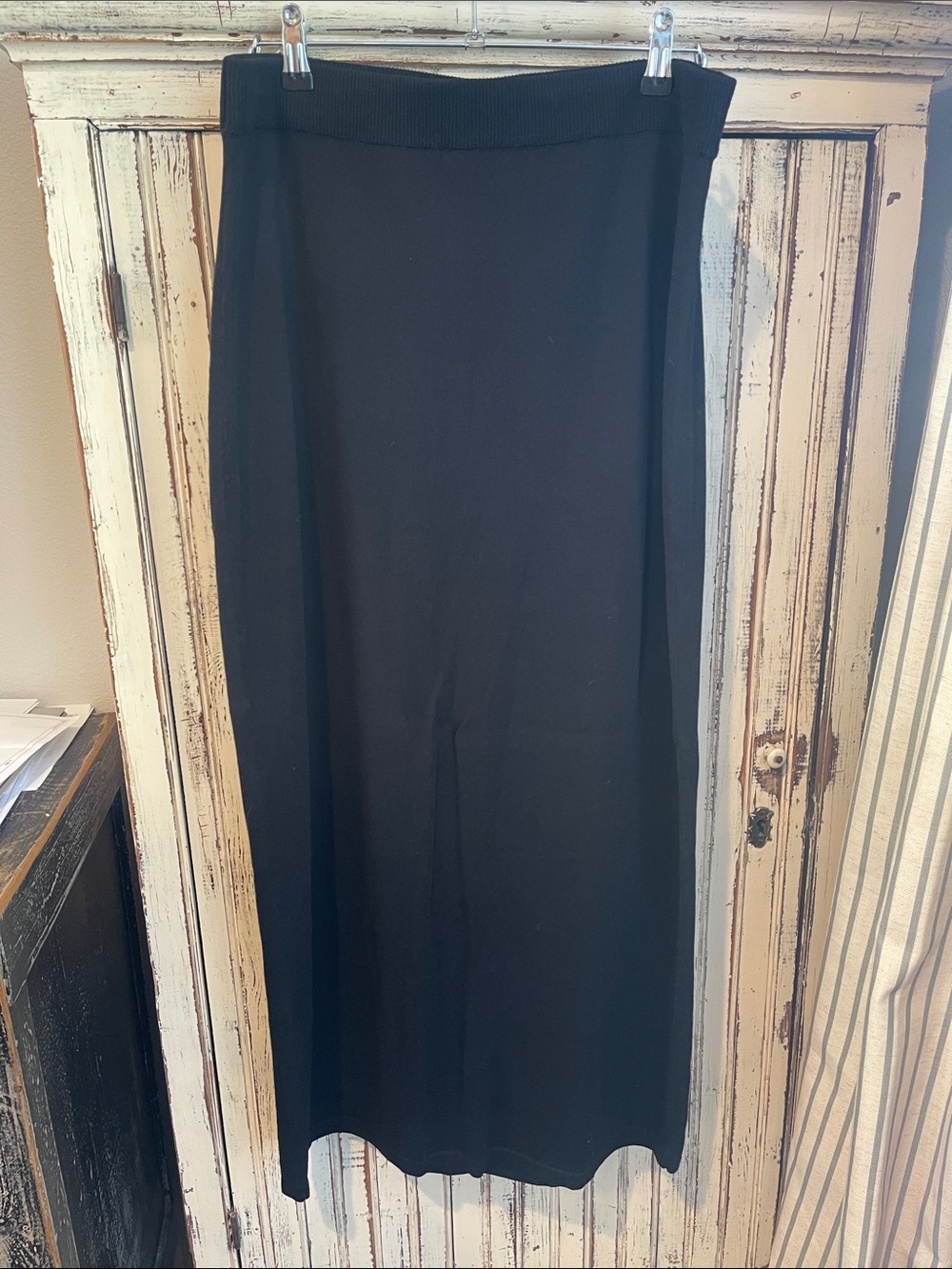 Peruvian Connection Black Knit Maxi Skirt